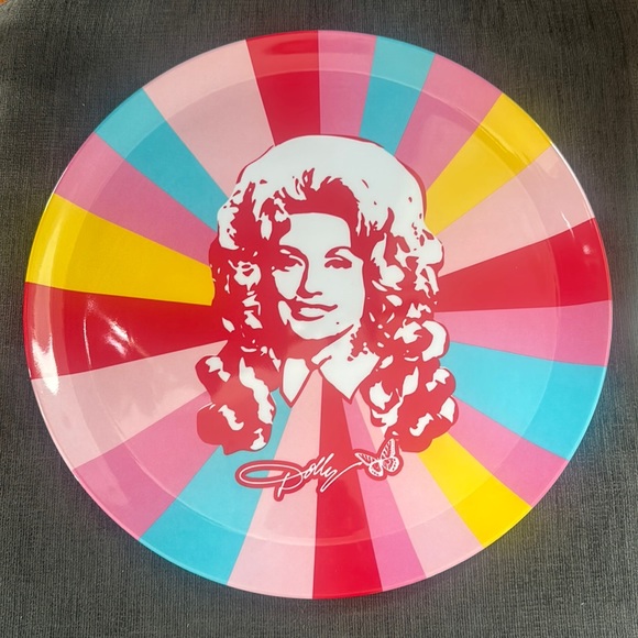 New Dolly Parton Melamine Round Large Party Platter Dollywood Country Music - Picture 1 of 3